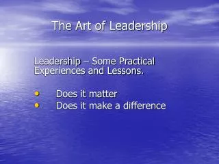 The Art of Leadership