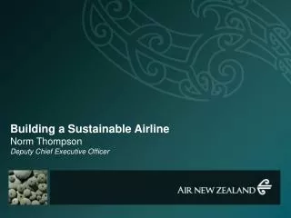 Building a Sustainable Airline Norm Thompson Deputy Chief Executive Officer