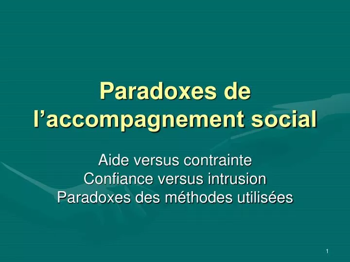 paradoxes de l accompagnement social