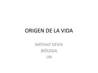 origen de la vida