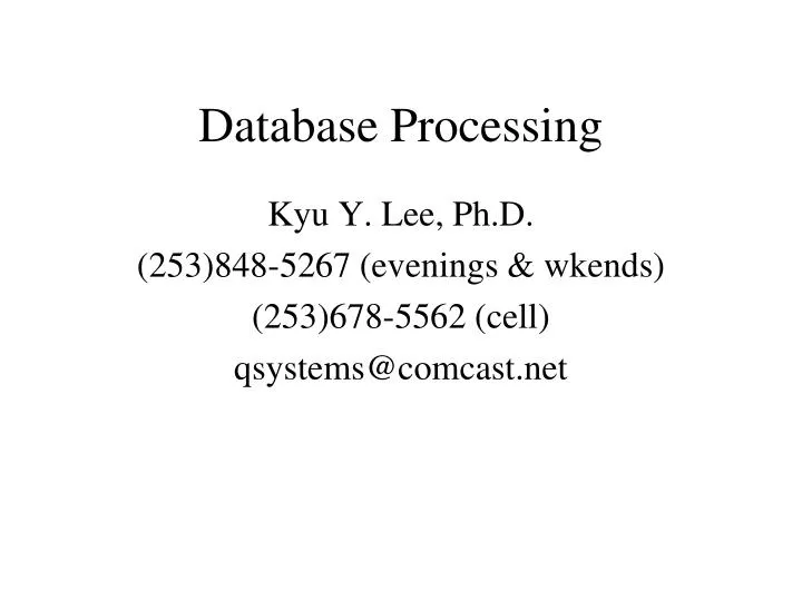 database processing