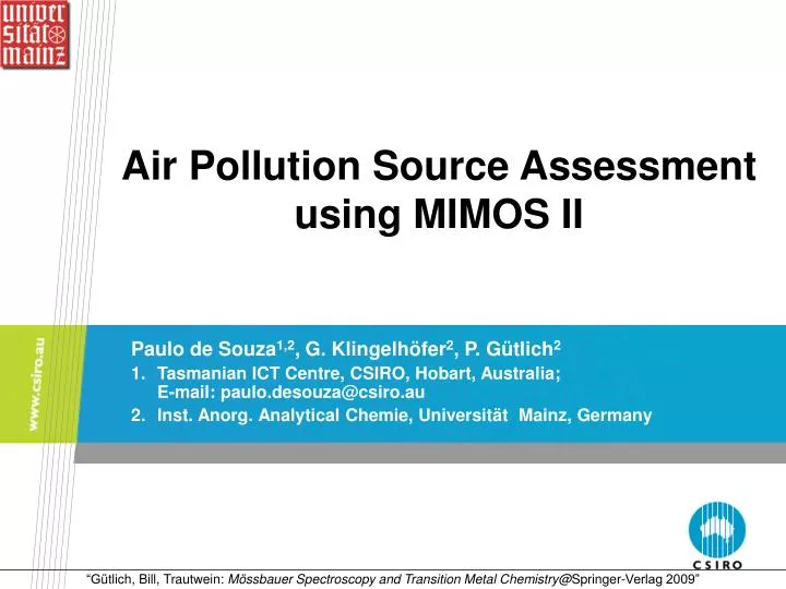 air pollution source assessment using mimos ii