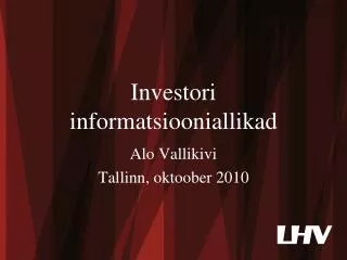 investori informatsiooniallikad