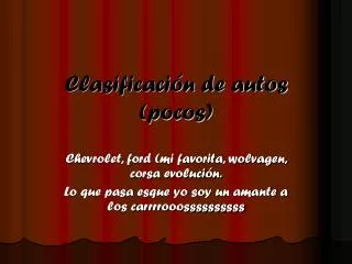 clasificaci n de autos pocos