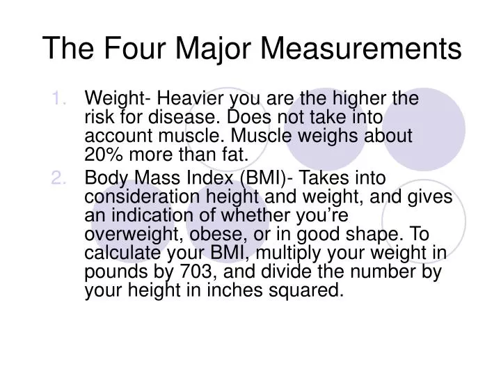 the four major measurements