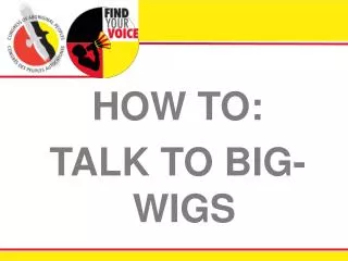 HOW TO: TALK TO BIG-WIGS