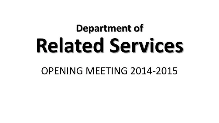 department of related services