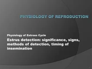 Physiology of Reproduction