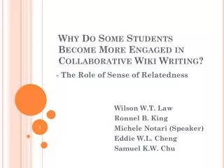 Why Do Some Students Become More Engaged in Collaborative Wiki Writing?