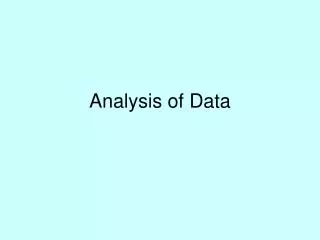 Analysis of Data