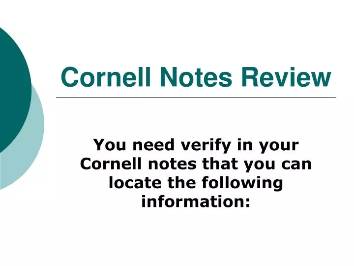 cornell notes review