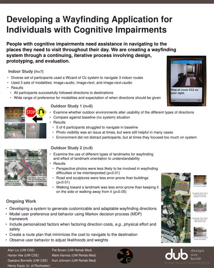 developing a wayfinding application for individuals with cognitive impairments