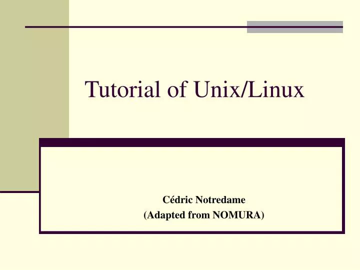 tutorial of unix linux