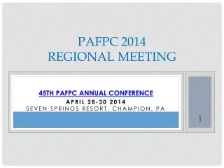 PAFPC 2014 Regional meeting