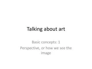 Talking about art