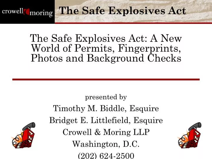 the safe explosives act a new world of permits fingerprints photos and background checks