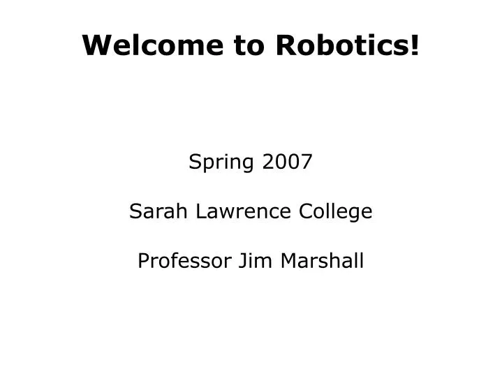 welcome to robotics