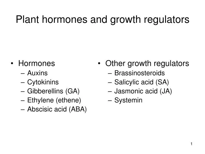 plant hormones and growth regulators