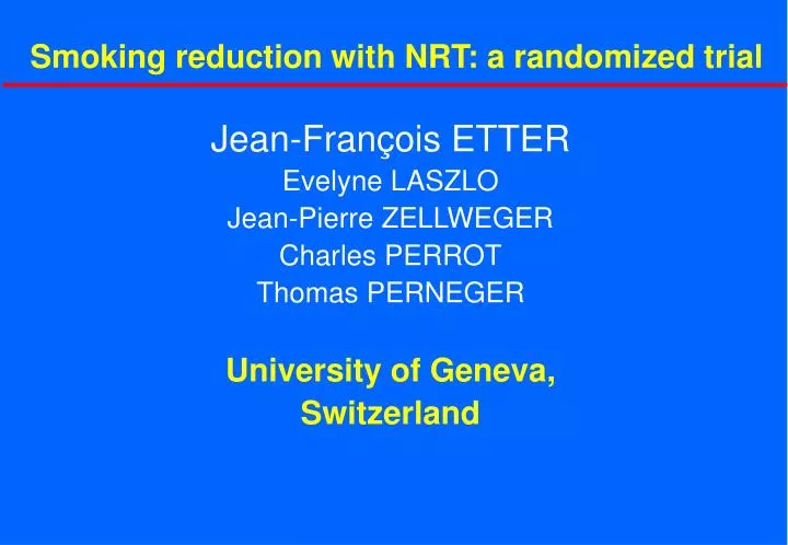 smoking reduction with nrt a randomized trial