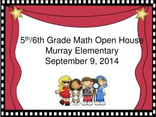 5 th /6th Grade Math Open House Murray Elementary September 9, 2014