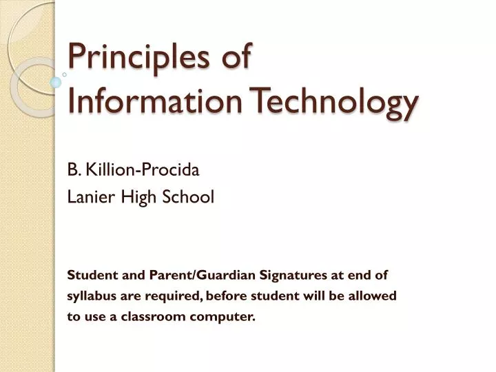 principles of information technology