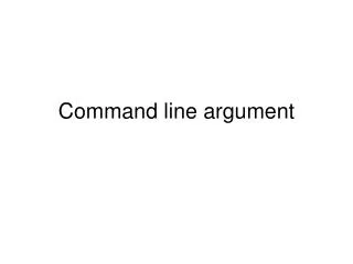 command line argument