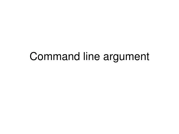command line argument