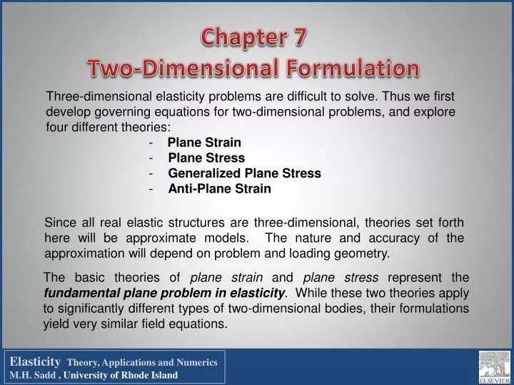 chapter 7 two dimensional formulation