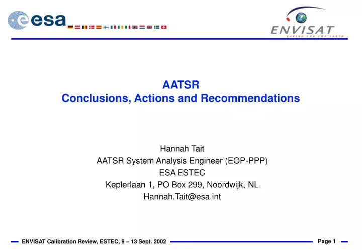 aatsr conclusions actions and recommendations