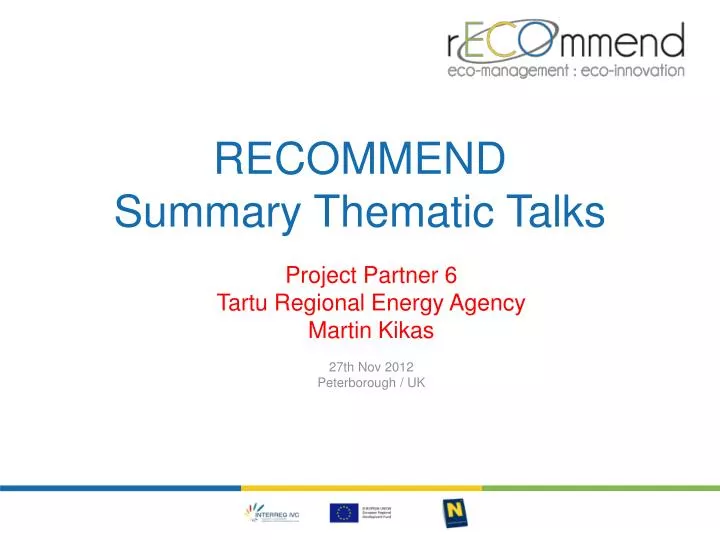 recommend summary thematic talks