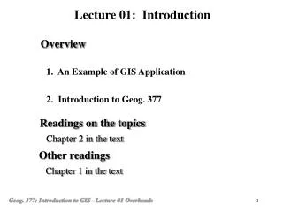 1. An Example of GIS Application