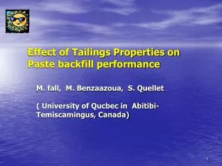 Effect of Tailings Properties on Paste backfill performance