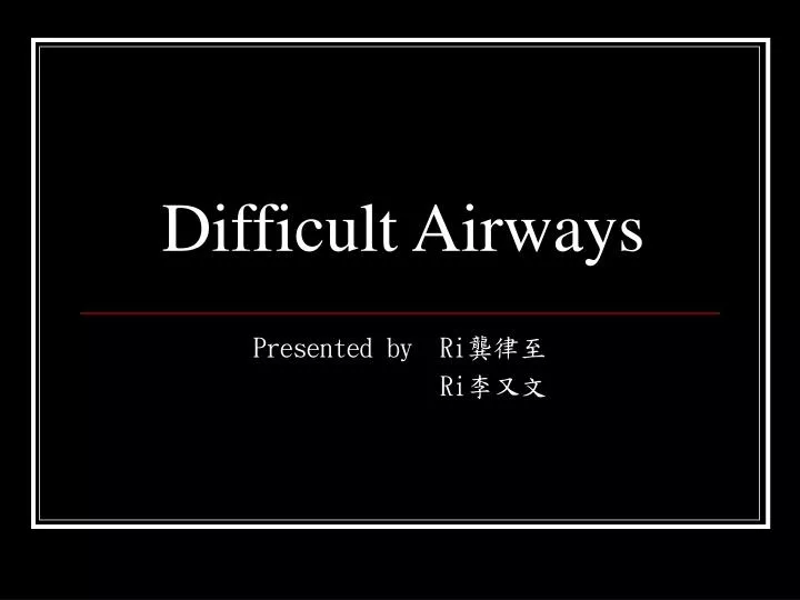 difficult airways