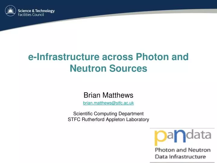 e infrastructure across photon and neutron sources