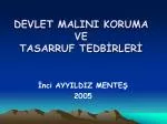 DEVLET MALINI KORUMA VE TASARRUF TEDBİRLERİ - slide 1
