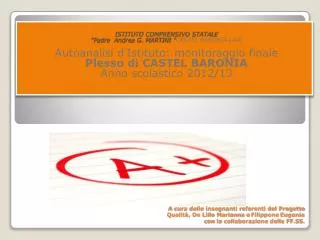 ISTITUTO COMPRENSIVO STATALE "Padre Andrea G. MARTINI " CASTEL BARONIA (AV)