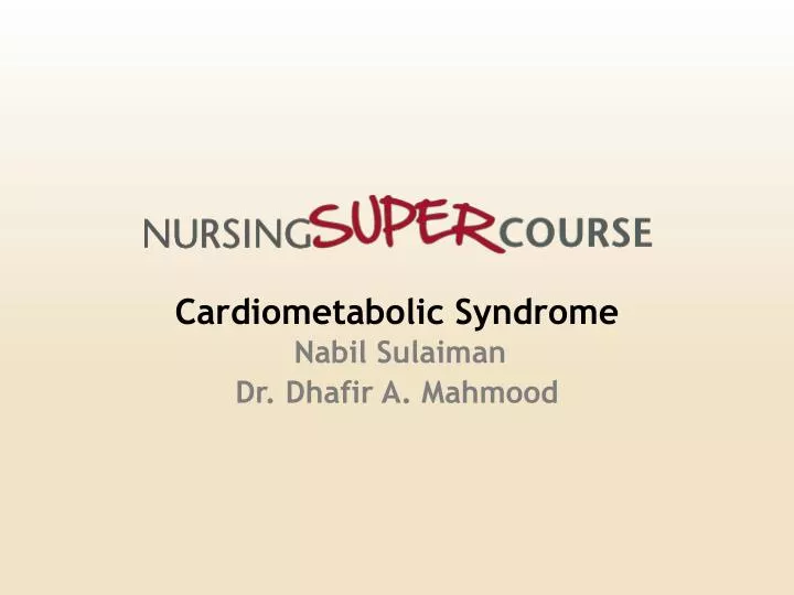 cardiometabolic syndrome nabil sulaiman dr dhafir a mahmood