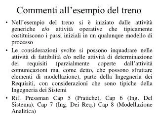 commenti all esempio del treno