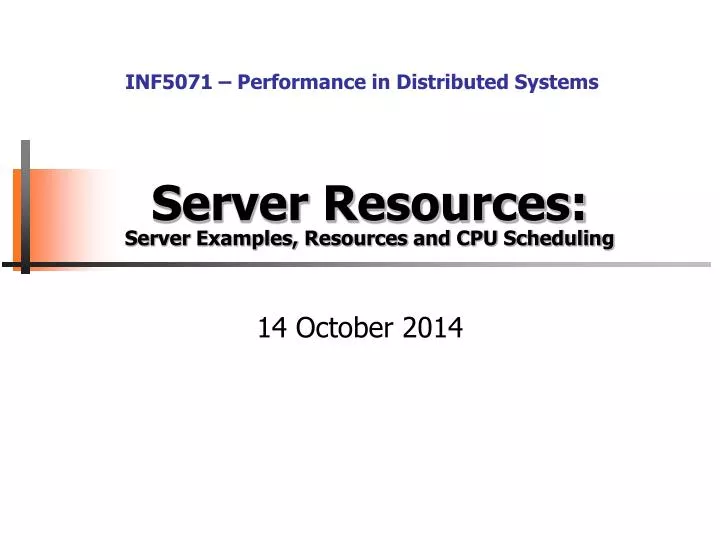 server resources server examples resources and cpu scheduling