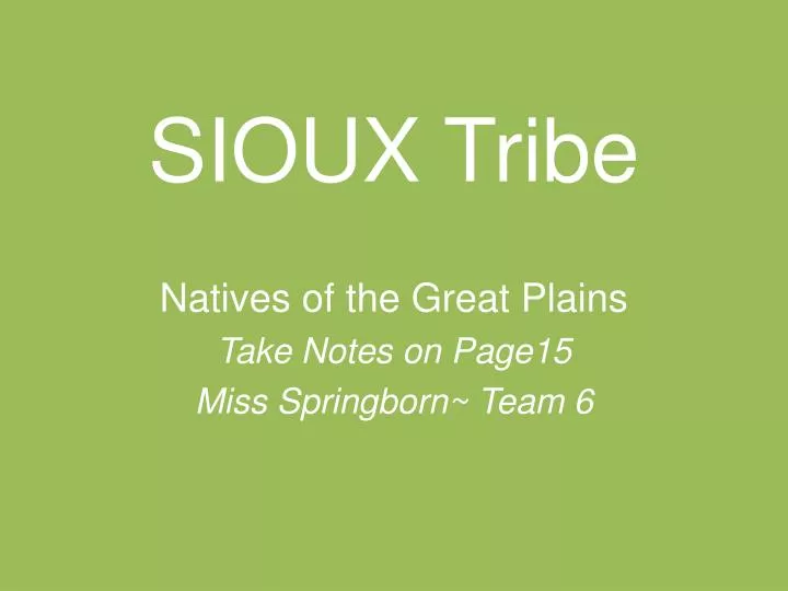 sioux tribe