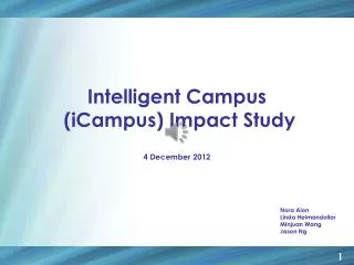 Intelligent Campus (iCampus) Impact Study