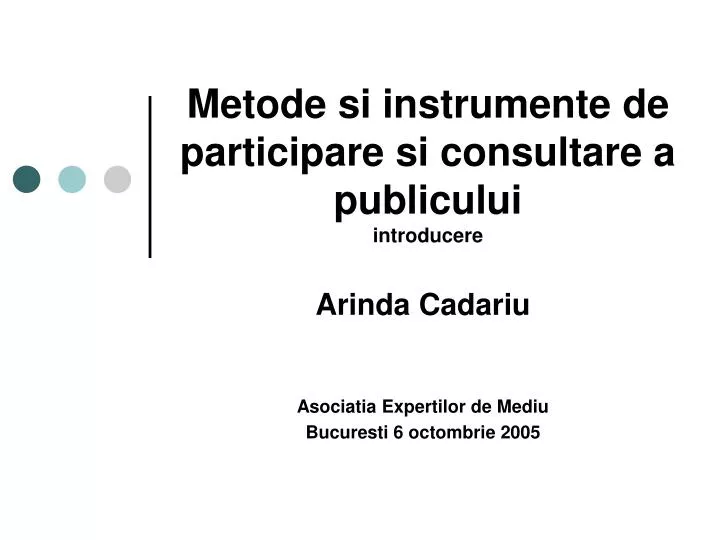 metode si instrumente de participare si consultare a publicului introducere