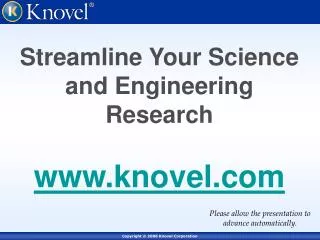 Streamline Your Science and Engineering Research knovel