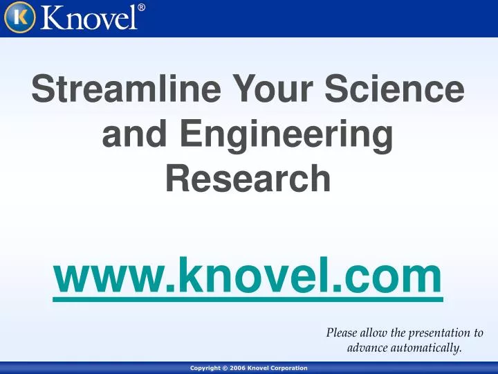 streamline your science and engineering research www knovel com
