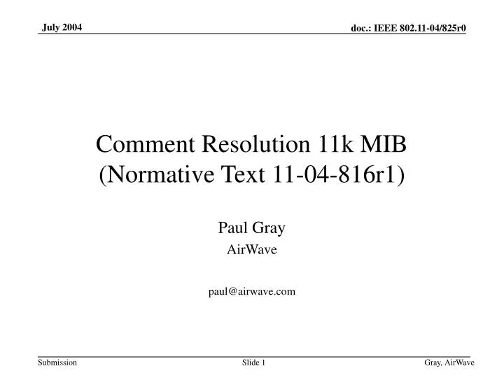 comment resolution 11k mib normative text 11 04 816r1