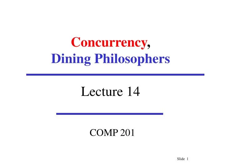 concurrency dining philosophers lecture 14