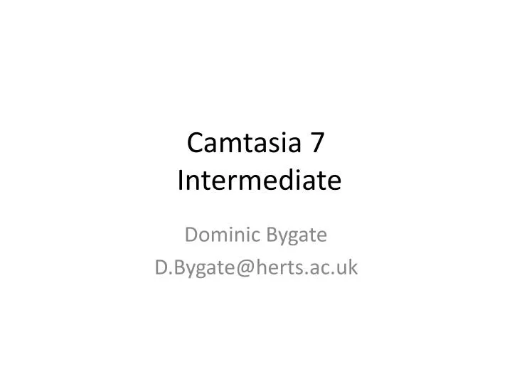 camtasia 7 intermediate