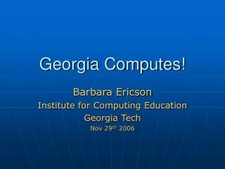 Georgia Computes!