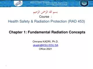 Health Safety &amp; Radiation Protection (RAD 453)