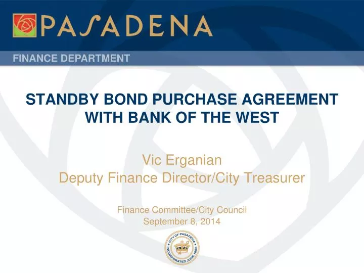 standby bond purchase agreement with bank of the west